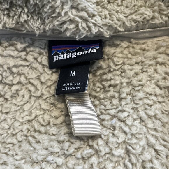 Patagonia Los Gatos 1/4 Zip Pullover SZ Medium Fleece Jacket Logo Tan Beige - Picture 7 of 13